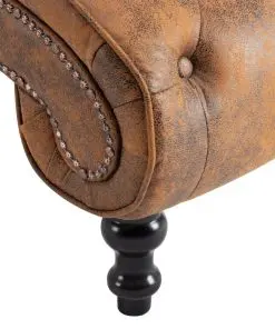 vidaXL Chaise Lounge Brown Faux Suede Leather