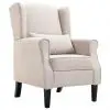 vidaXL Armchair Beige Fabric vidaXL Armchair Beige Fabric
