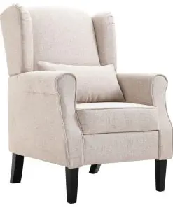 vidaXL Armchair Beige Fabric