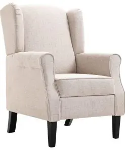 vidaXL Armchair Beige Fabric