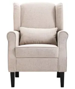 vidaXL Armchair Beige Fabric