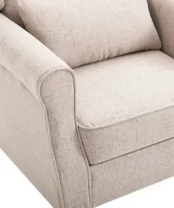 vidaXL Armchair Beige Fabric