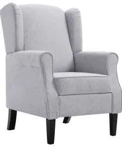 vidaXL Armchair Light Grey Fabric