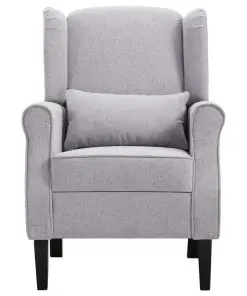 vidaXL Armchair Light Grey Fabric