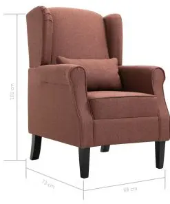 vidaXL Armchair Brown Fabric