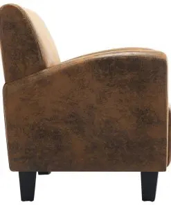 vidaXL Sofa Chair Brown Faux Suede Leather