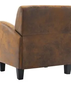 vidaXL Sofa Chair Brown Faux Suede Leather