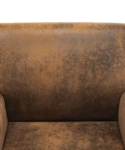 vidaXL Sofa Chair Brown Faux Suede Leather
