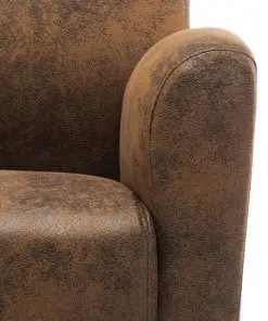vidaXL Sofa Chair Brown Faux Suede Leather