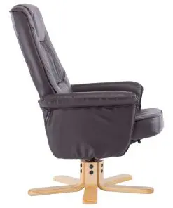 vidaXL Armchair with Footrest Brown Faux Leather