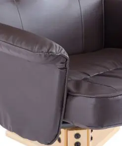 vidaXL Armchair with Footrest Brown Faux Leather
