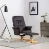 vidaXL Armchair with Footrest Brown Faux Leather
