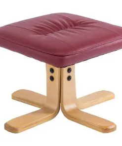 vidaXL Armchair with Footrest Wine Red Faux Leather
