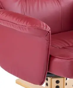 vidaXL Armchair with Footrest Wine Red Faux Leather