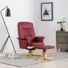 vidaXL Armchair with Footrest Wine Red Faux Leather