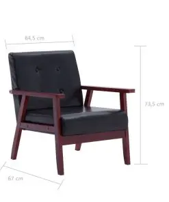 vidaXL Armchair Black Faux Leather