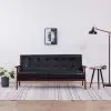 vidaXL 3-Seater Sofa Black Faux Leather