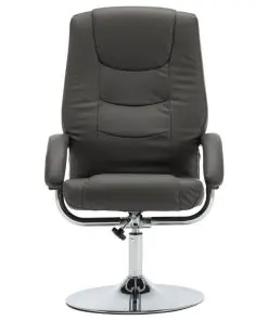 vidaXL Reclining Chair with Footstool Grey Faux Leather