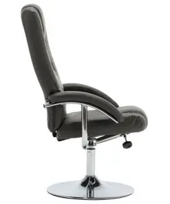 vidaXL Reclining Chair with Footstool Grey Faux Leather