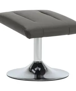 vidaXL Reclining Chair with Footstool Grey Faux Leather