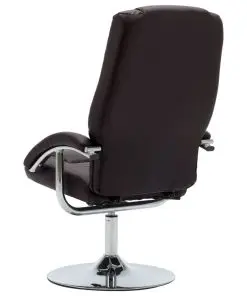 vidaXL Reclining Chair with Footstool Brown Faux Leather