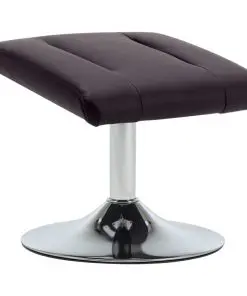 vidaXL Reclining Chair with Footstool Brown Faux Leather