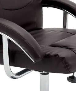 vidaXL Reclining Chair with Footstool Brown Faux Leather