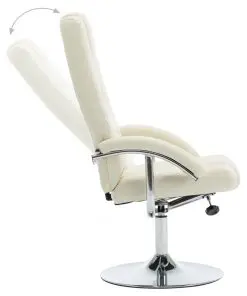 vidaXL Reclining Chair with Footstool Cream White Faux Leather