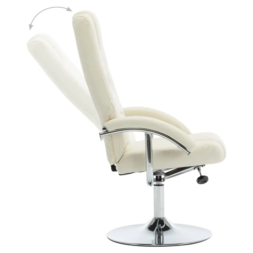 vidaXL Reclining Chair with Footstool Cream White Faux Leather