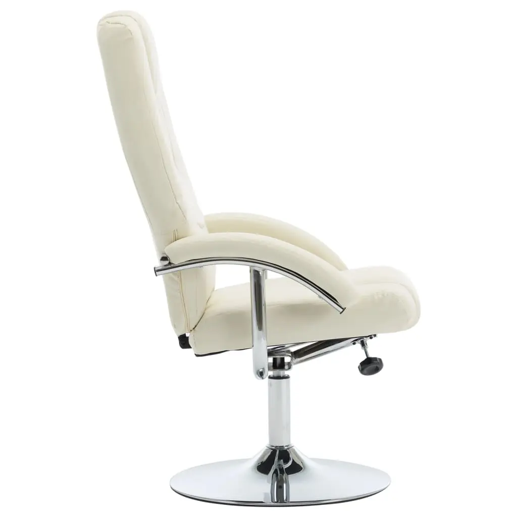 vidaXL Reclining Chair with Footstool Cream White Faux Leather