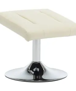 vidaXL Reclining Chair with Footstool Cream White Faux Leather