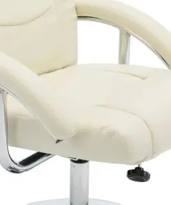 vidaXL Reclining Chair with Footstool Cream White Faux Leather
