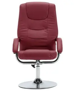 vidaXL Reclining Chair with Footstool Wine Red Faux Leather