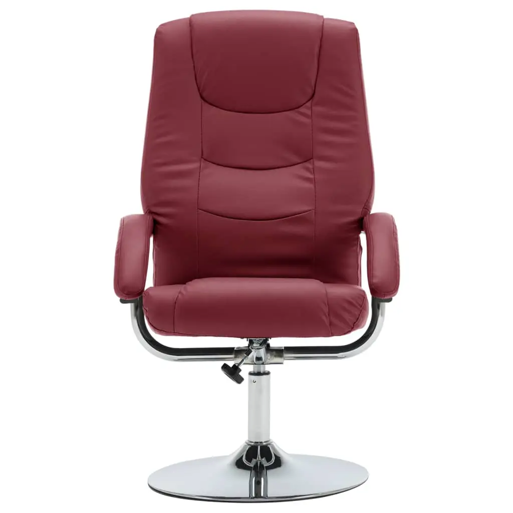 vidaXL Reclining Chair with Footstool Wine Red Faux Leather