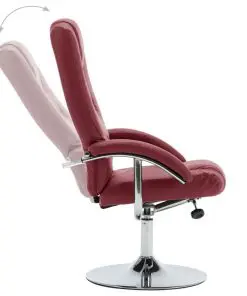 vidaXL Reclining Chair with Footstool Wine Red Faux Leather