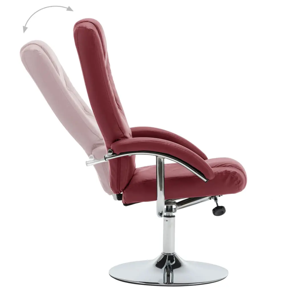vidaXL Reclining Chair with Footstool Wine Red Faux Leather