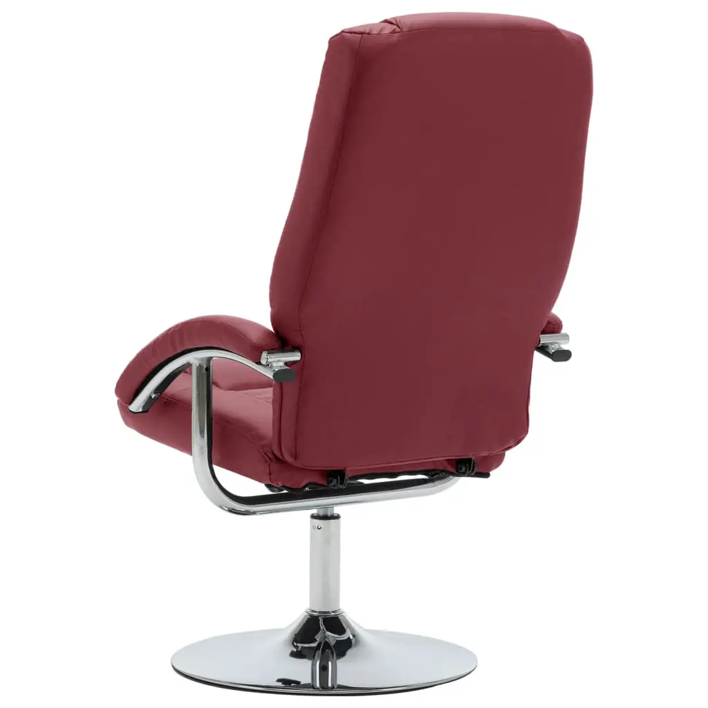 vidaXL Reclining Chair with Footstool Wine Red Faux Leather