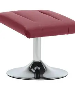 vidaXL Reclining Chair with Footstool Wine Red Faux Leather