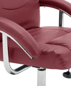 vidaXL Reclining Chair with Footstool Wine Red Faux Leather