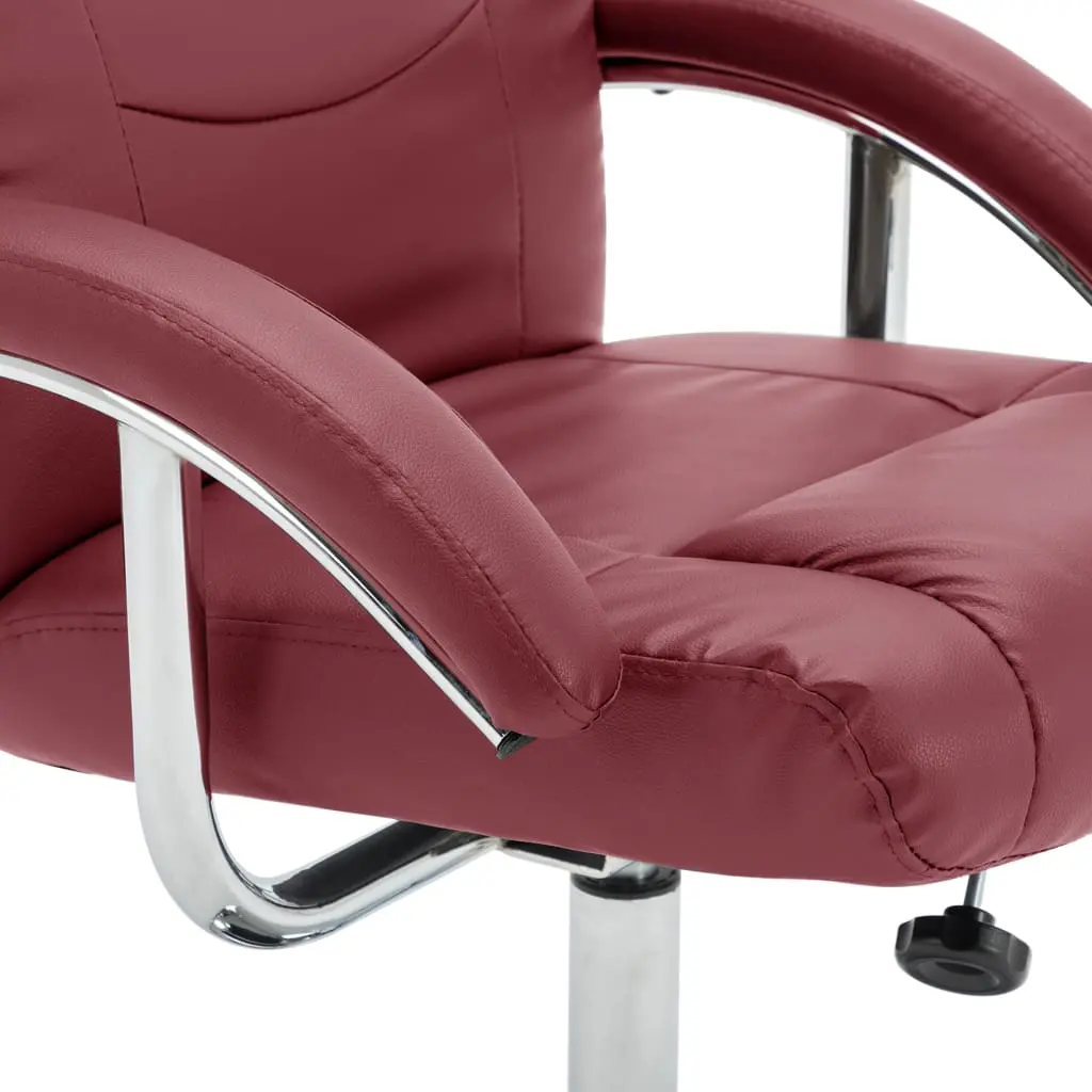 vidaXL Reclining Chair with Footstool Wine Red Faux Leather