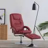 vidaXL Reclining Chair with Footstool Wine Red Faux Leather vidaXL Reclining Chair with Footstool Wine Red Faux Leather