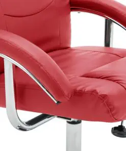vidaXL Reclining Chair with Footstool Red Faux Leather