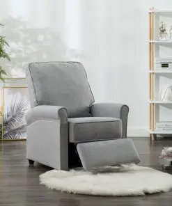 vidaXL TV Recliner Chair Light Grey Fabric