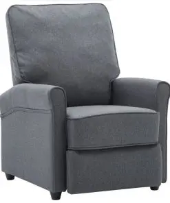 vidaXL TV Recliner Chair Dark Grey Fabric
