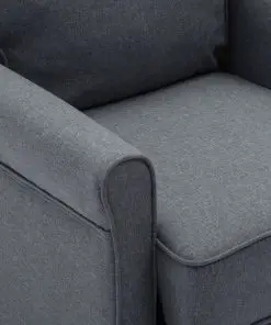 vidaXL TV Recliner Chair Dark Grey Fabric