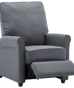 vidaXL TV Recliner Chair Dark Grey Fabric