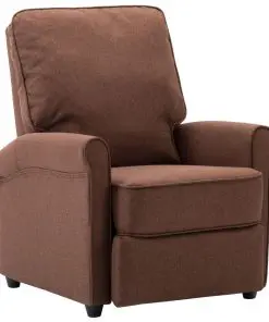 vidaXL TV Recliner Chair Brown Fabric
