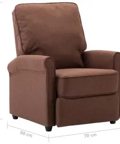 vidaXL TV Recliner Chair Brown Fabric