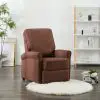 vidaXL TV Recliner Chair Brown Fabric
