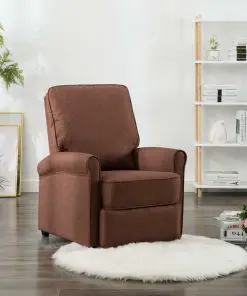 vidaXL TV Recliner Chair Brown Fabric vidaXL TV Recliner Chair Brown Fabric